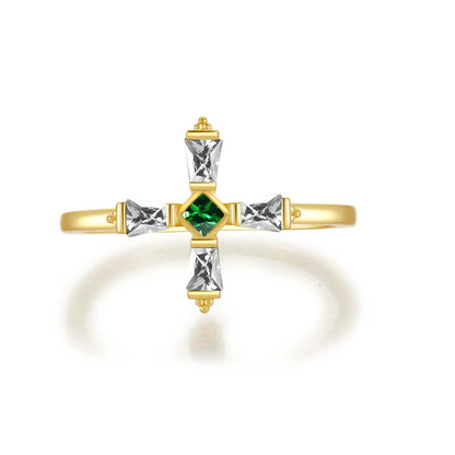 ANDYWEN 925 Sterling Silver Black Cross Luxury Ring Jewelry Fine Jewelry 2021 Wedding Jewels Slim Size Crystal Green Anillo Fino