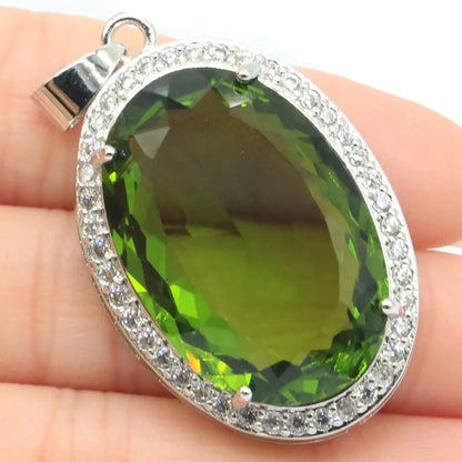 Buy 5 Get 1 Free 45x26mm Big Gemstone Peridot Golden Citrine Violet Tanzanite Orange Spessartine Garnet Dating Silver Pendant