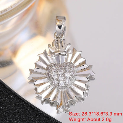 Juya 18K Real Gold Plated Star Of David Palm Tree Bird Flower Love Heart Evil Eye Charms For DIY Fashion Pendant Jewelry Making