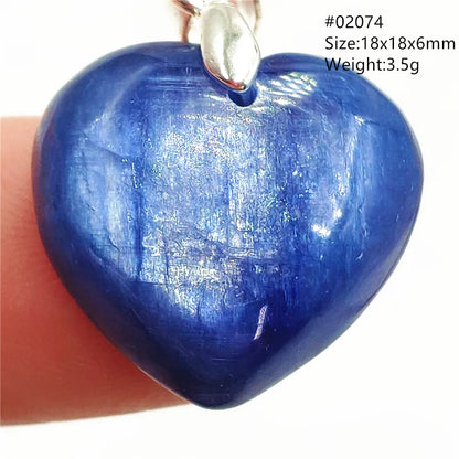 Natural Blue Kyanite Heart Love Pendant Jewelry Women Men Kyanite Necklace Cat Eye Beads Best Gift Fashion AAAAA