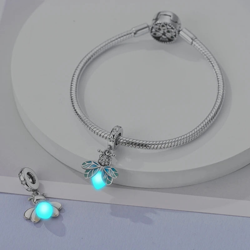 Glow-in-the-dark Fireflies Dangle Charm Bead Fits 3mm Bracelet Bangle Necklace For Women Pendant Luxury DIY Jewelry Making Gifts