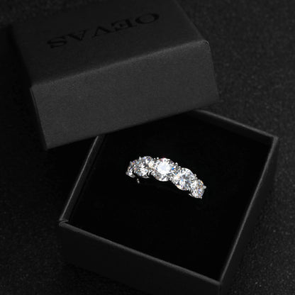 OEVAS 100% 925 Sterling Silver 3.6 Carat Full Moissanite Rings For Women 18K White Gold Color Engagement Wedding Fine Jewelry