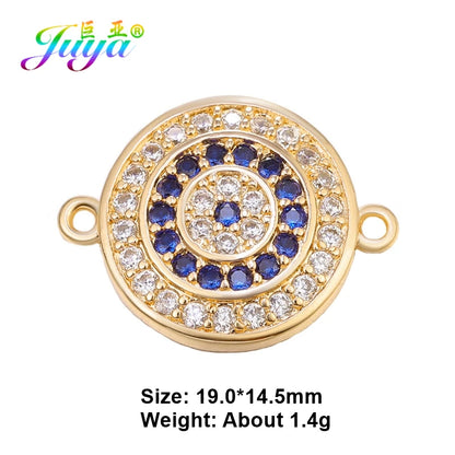 Juya Handmade 18K Gold Plated Cz Paved Decorative Copper Dragon Charms Connectors Accessories For DIY Talisman Jewelry Making