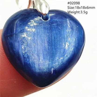 Natural Blue Kyanite Heart Love Pendant Jewelry Women Men Kyanite Necklace Cat Eye Beads Best Gift Fashion AAAAA