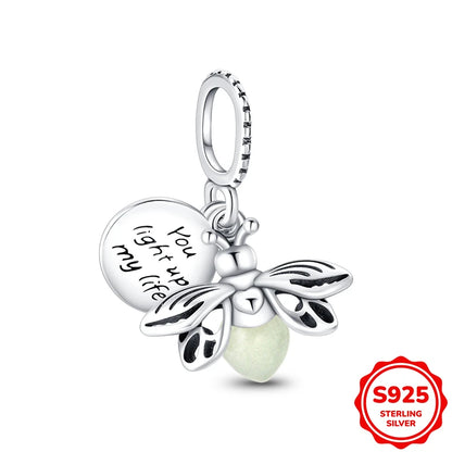 Glow-in-the-dark Fireflies Dangle Charm Bead Fits 3mm Bracelet Bangle Necklace For Women Pendant Luxury DIY Jewelry Making Gifts