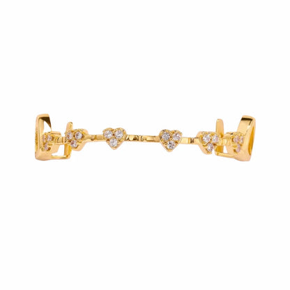 Trendy Hip Hop Dental Grills rhinestone Double Glossy Charm Teeth Grillz Simple Gold/Silver Tooth Caps for Women Men