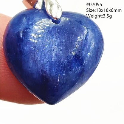 Natural Blue Kyanite Heart Love Pendant Jewelry Women Men Kyanite Necklace Cat Eye Beads Best Gift Fashion AAAAA