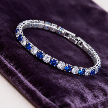 Hot popular S925 Sterling Silver charms 4MM Colored Crystal Bracelets for Women Fashion Jewelry Party wedding Engagement gifts