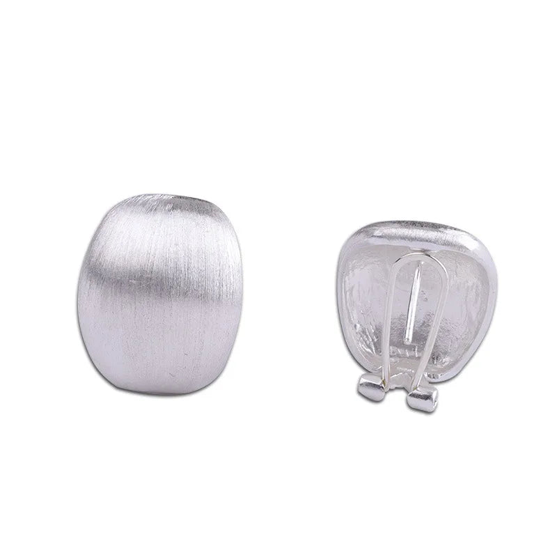 S925 Sterling Silver Stud Earrings for Women New Wire Drawing Surface Geometry Pure Argentum Ear Clip Jewelry Wholesale
