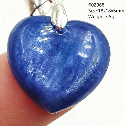 Natural Blue Kyanite Heart Love Pendant Jewelry Women Men Kyanite Necklace Cat Eye Beads Best Gift Fashion AAAAA
