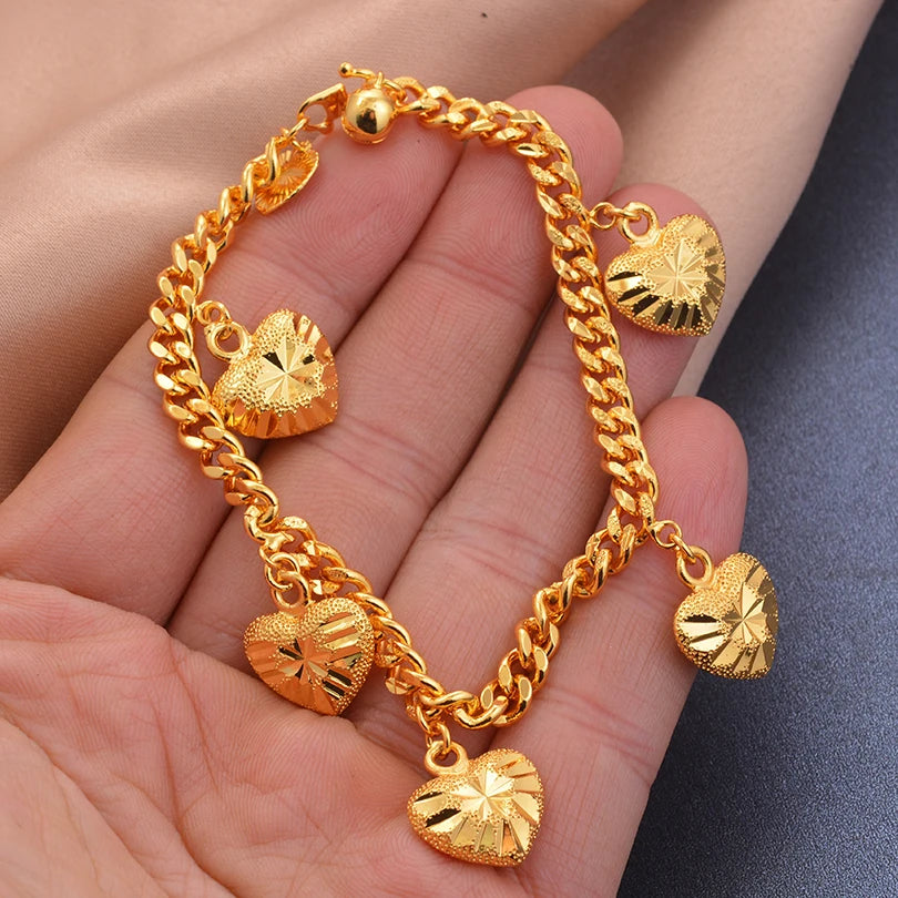 Gold Color men's bracelet Girls Wedding Bracelet Bangles African Bridal  Jewelery Bijoux Femme wedding Bangles jewelry