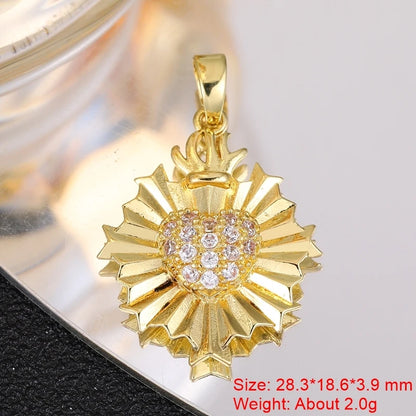Juya 18K Real Gold Plated Star Of David Palm Tree Bird Flower Love Heart Evil Eye Charms For DIY Fashion Pendant Jewelry Making