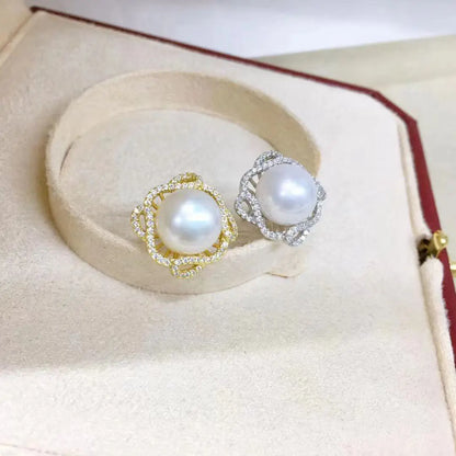 Wholesale S925 Sterling Silver Earrings Mount Findings Settings Base Mounting Parts Accessory for 9-10mm Pearls 5 pairs/lot