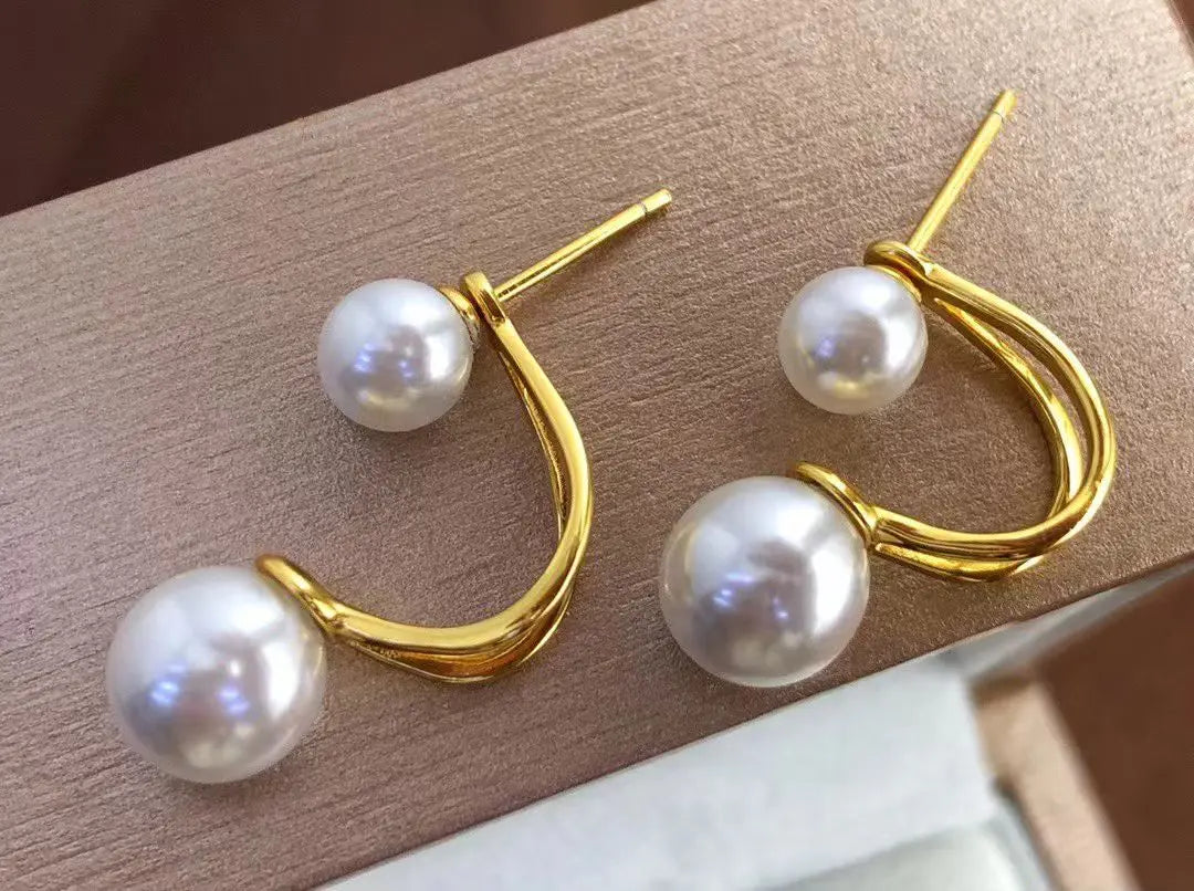 Wholesale S925 Sterling Silver Earrings Mount Findings Settings Base Mounting Parts Accessory for 5-8mm Pearls 5 pairs/lot