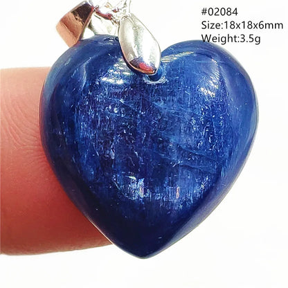 Natural Blue Kyanite Heart Love Pendant Jewelry Women Men Kyanite Necklace Cat Eye Beads Best Gift Fashion AAAAA