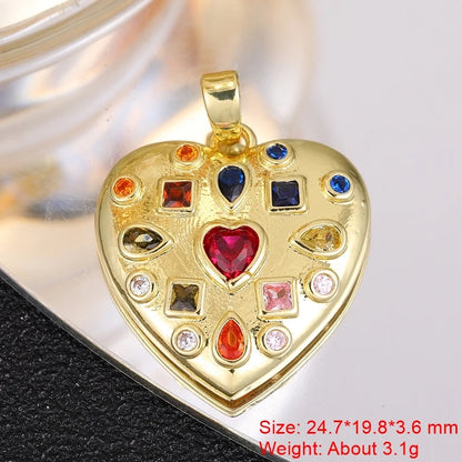Juya 18K Real Gold Plated Star Of David Palm Tree Bird Flower Love Heart Evil Eye Charms For DIY Fashion Pendant Jewelry Making