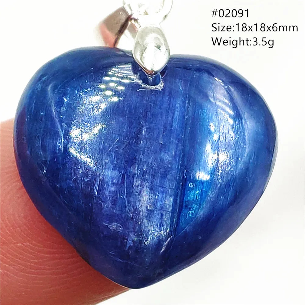 Natural Blue Kyanite Heart Love Pendant Jewelry Women Men Kyanite Necklace Cat Eye Beads Best Gift Fashion AAAAA