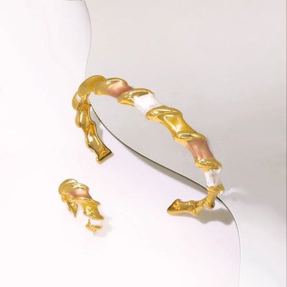 GZJPEI 2025 New Wedding Jewelry Set Luxury Dubai Women Jewelery Hight Quality Three Tone Stylish Party Accessories Gift For Love