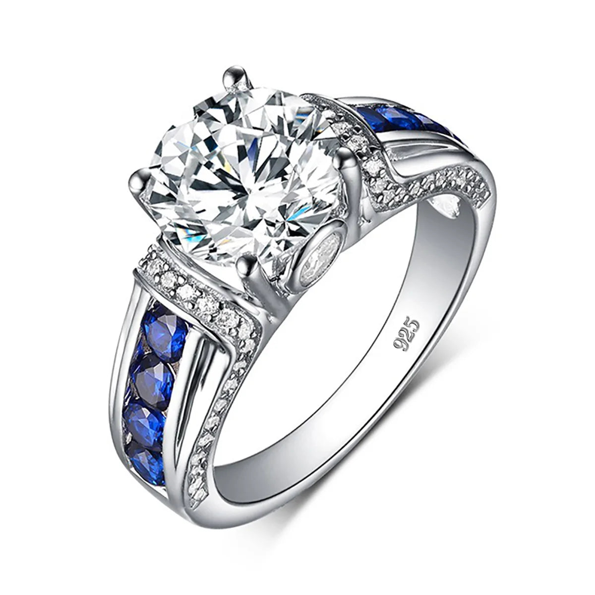 RedWood Brand 2ct Real Moissanite Ring For Women Real 925 Sterling Silver 14K White Gold Plated Diamond Ring  Wedding Jewelry