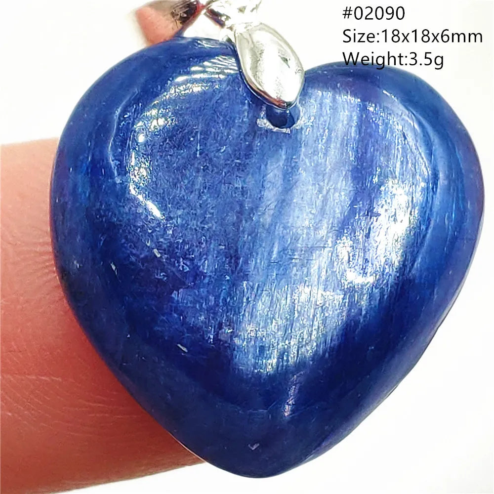 Natural Blue Kyanite Heart Love Pendant Jewelry Women Men Kyanite Necklace Cat Eye Beads Best Gift Fashion AAAAA