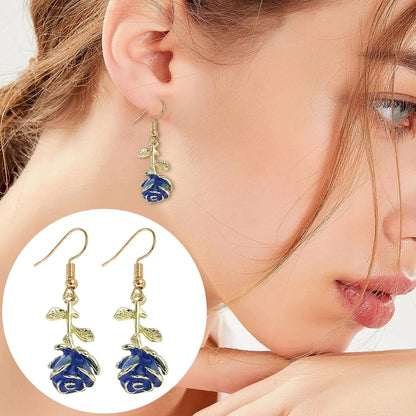 Gioielli Stoffa Earrings Alloy Oil Drop Flower Earrings Exquisite Female Jewelry Orecchini Lupo
