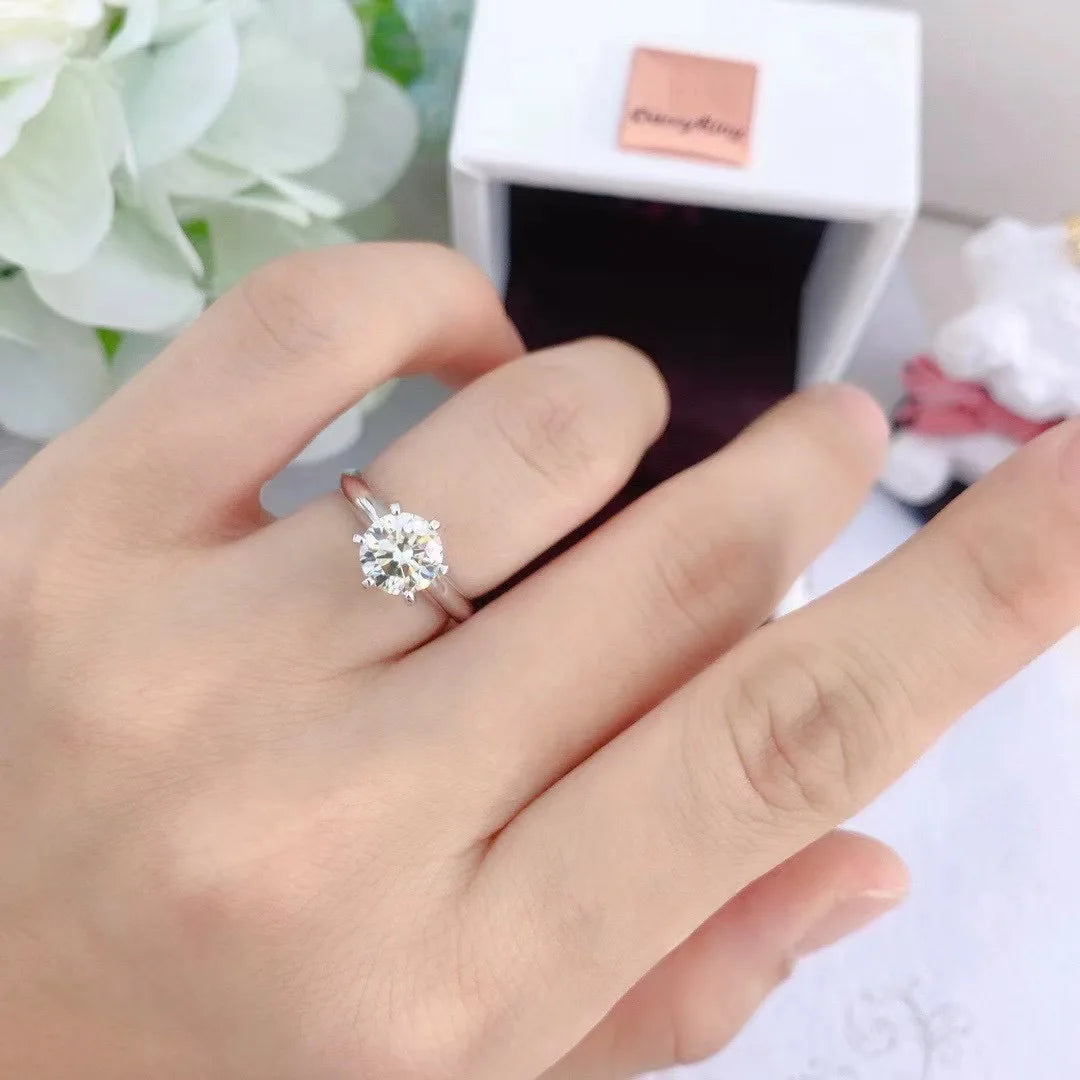 Charm 925 Sterling Silver Rings For woman Shining crystal adjustable size Fashion Gifts engagement wedding high quality Jewelry