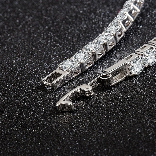 Hot popular S925 Sterling Silver charms 4MM Colored Crystal Bracelets for Women Fashion Jewelry Party wedding Engagement gifts