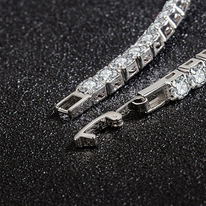 Hot popular S925 Sterling Silver charms 4MM Colored Crystal Bracelets for Women Fashion Jewelry Party wedding Engagement gifts