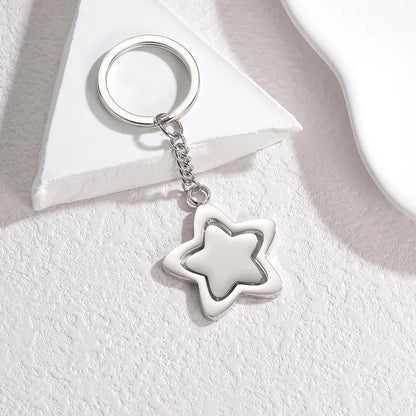 Spark Personalized Stainless Steel Butterfly Heart Shape Rotate Keychain Engrave Name For Women Couple Accessory Jewelry Gift
