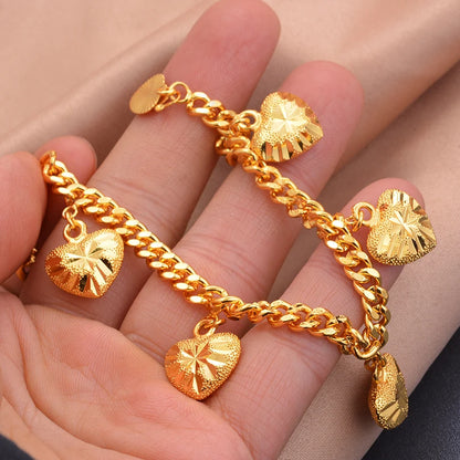 Gold Color men's bracelet Girls Wedding Bracelet Bangles African Bridal  Jewelery Bijoux Femme wedding Bangles jewelry