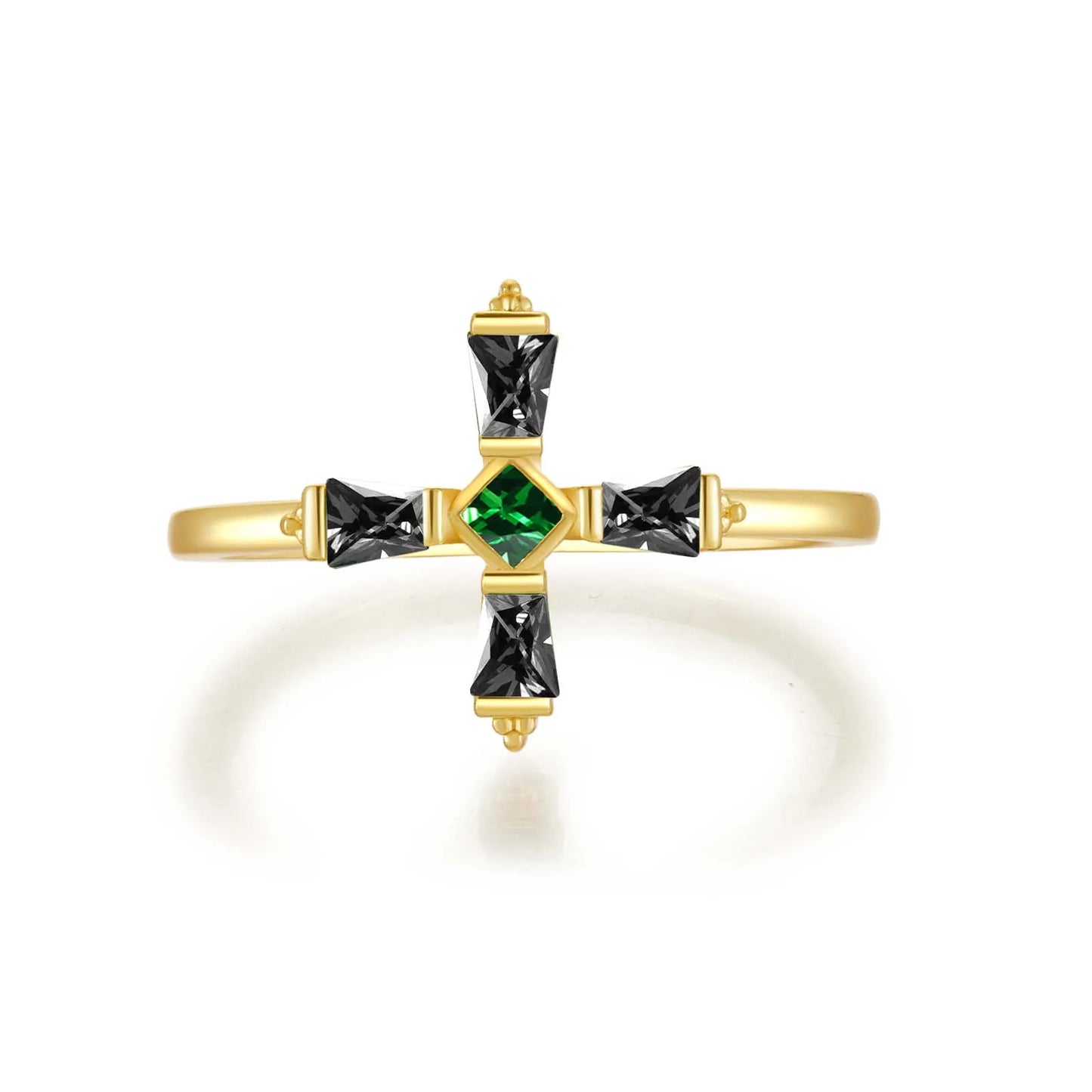 ANDYWEN 925 Sterling Silver Black Cross Luxury Ring Jewelry Fine Jewelry 2021 Wedding Jewels Slim Size Crystal Green Anillo Fino