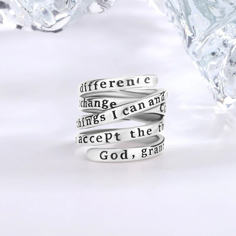 925 Sterling Silver Multilayer Letter Rings For Women Wedding Luxury Jewelry Accessories Wholesale Jewellery Money 925