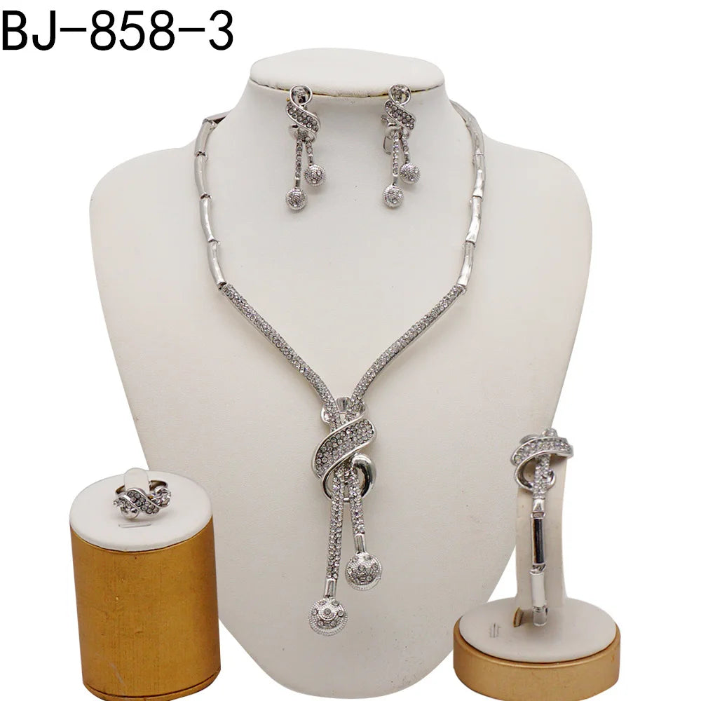 Dubai Gold Color Jewelry Sets African Indian wedding Bridal Wife gifts Necklace Bracelet Earrings ring Jewelery for Women 2022