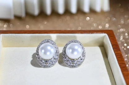 Wholesale S925 Sterling Silver Earrings Mount Findings Settings Base Mounting Parts Accessory for 10-11mm Pearls 5 pairs/lot
