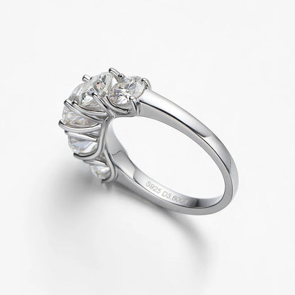 OEVAS 100% 925 Sterling Silver 3.6 Carat Full Moissanite Rings For Women 18K White Gold Color Engagement Wedding Fine Jewelry