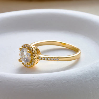 JoyceJelly Luxury 1CT 6.5MM Moissanite Diamond Rings Female Sterling Silver 925 Plated 14K Gold Wedding Engagement Fine Jewelry