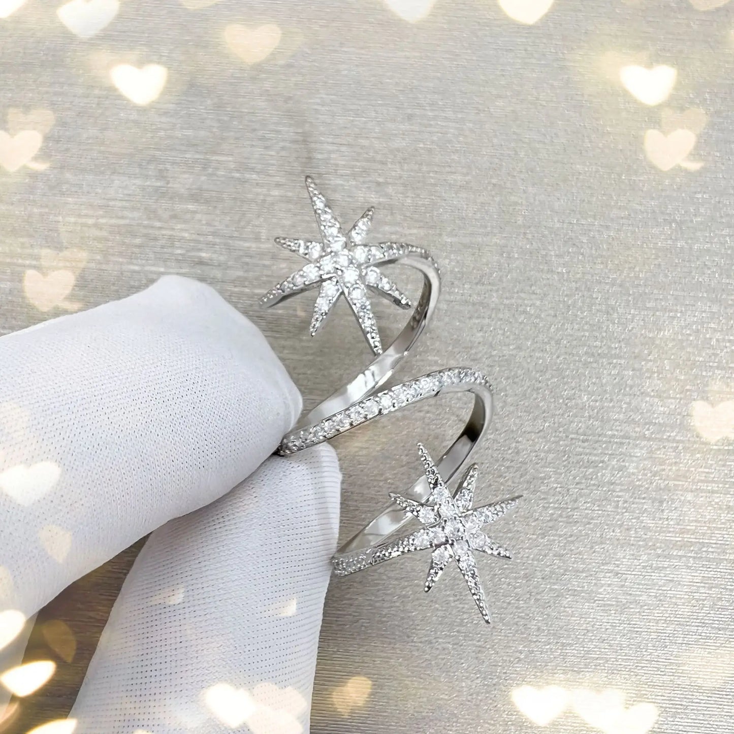 Temperament decompression eight star open ring niche design sense fashion personality index finger ring