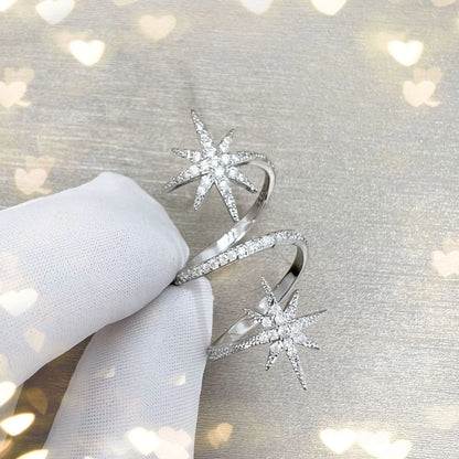 Temperament decompression eight star open ring niche design sense fashion personality index finger ring