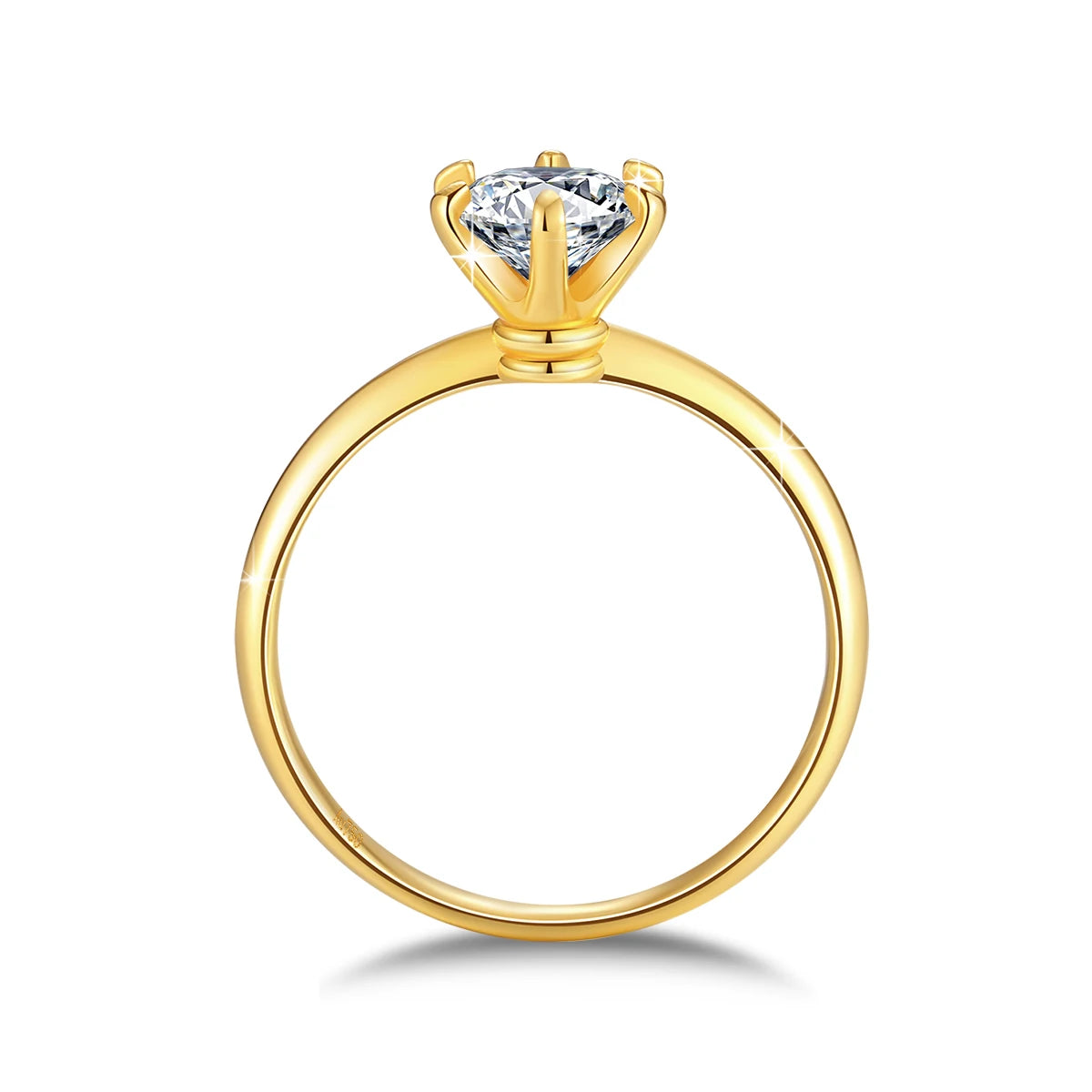 Real Gold 18K Moissanite Rings Hollow Women Engagement Wedding 1 Carat AU750 Diamond Ring Gift Mother Lovers Fine Jewelry