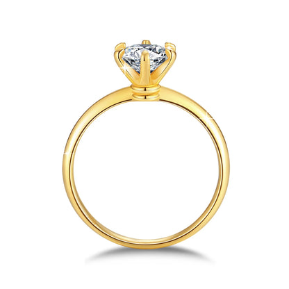 Real Gold 18K Moissanite Rings Hollow Women Engagement Wedding 1 Carat AU750 Diamond Ring Gift Mother Lovers Fine Jewelry