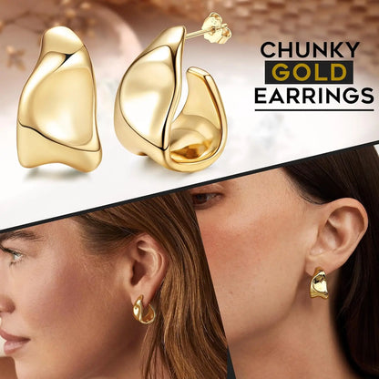 Orecchini Donna Oro Orecchini Argento 925 Orecchini Cerchio Placcati in Oro 14K Orecchini Goccia