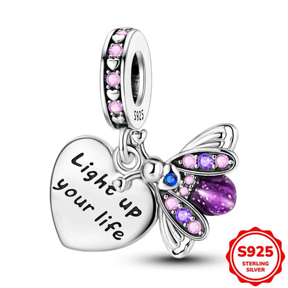 Glow-in-the-dark Fireflies Dangle Charm Bead Fits 3mm Bracelet Bangle Necklace For Women Pendant Luxury DIY Jewelry Making Gifts