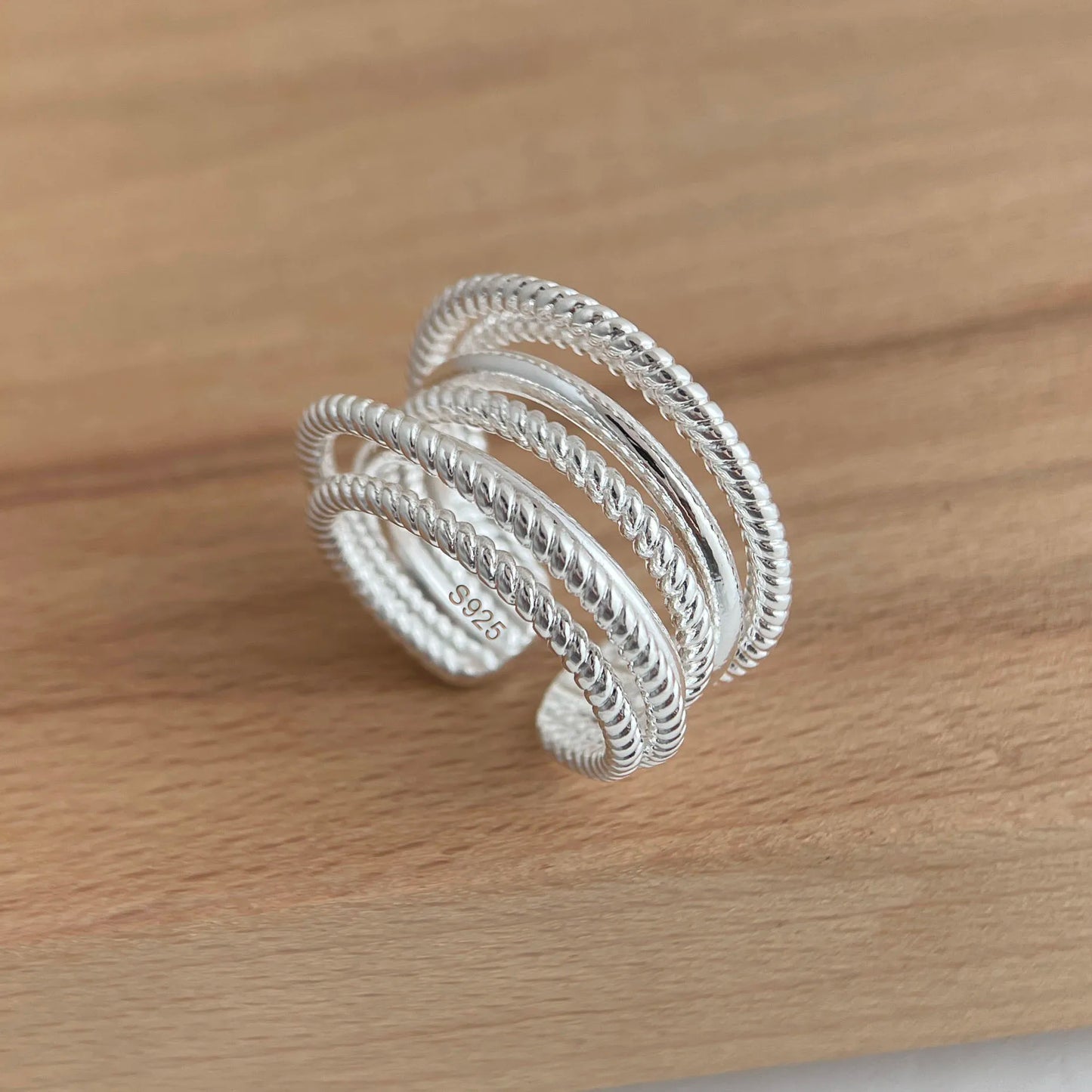 925 Sterling Silver Rings for Women Couple Minimalist Handmade Simple Wide Interware Ring Party Jewelry Gift Prevent Allergy