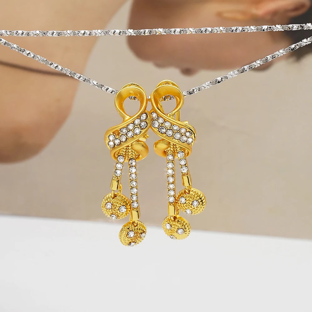 Dubai Gold Color Jewelry Sets African Indian wedding Bridal Wife gifts Necklace Bracelet Earrings ring Jewelery for Women 2022
