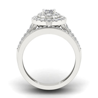 Luxury Solid 925 Sterling Silver Couple Rings For Women 3A Cubic Zirconia White Gold Plated Famous Brand Wedding Jewelery Gift
