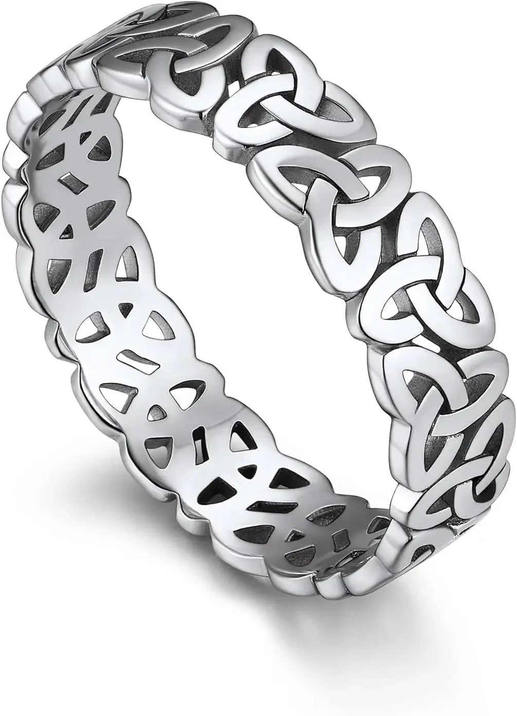 U7 925 Sterling Silver Unisex Rings 5mm-8mm Pattern Band Curb Link Chain Celtic Classic Plain Wedding Anniversary Couple Jewelry