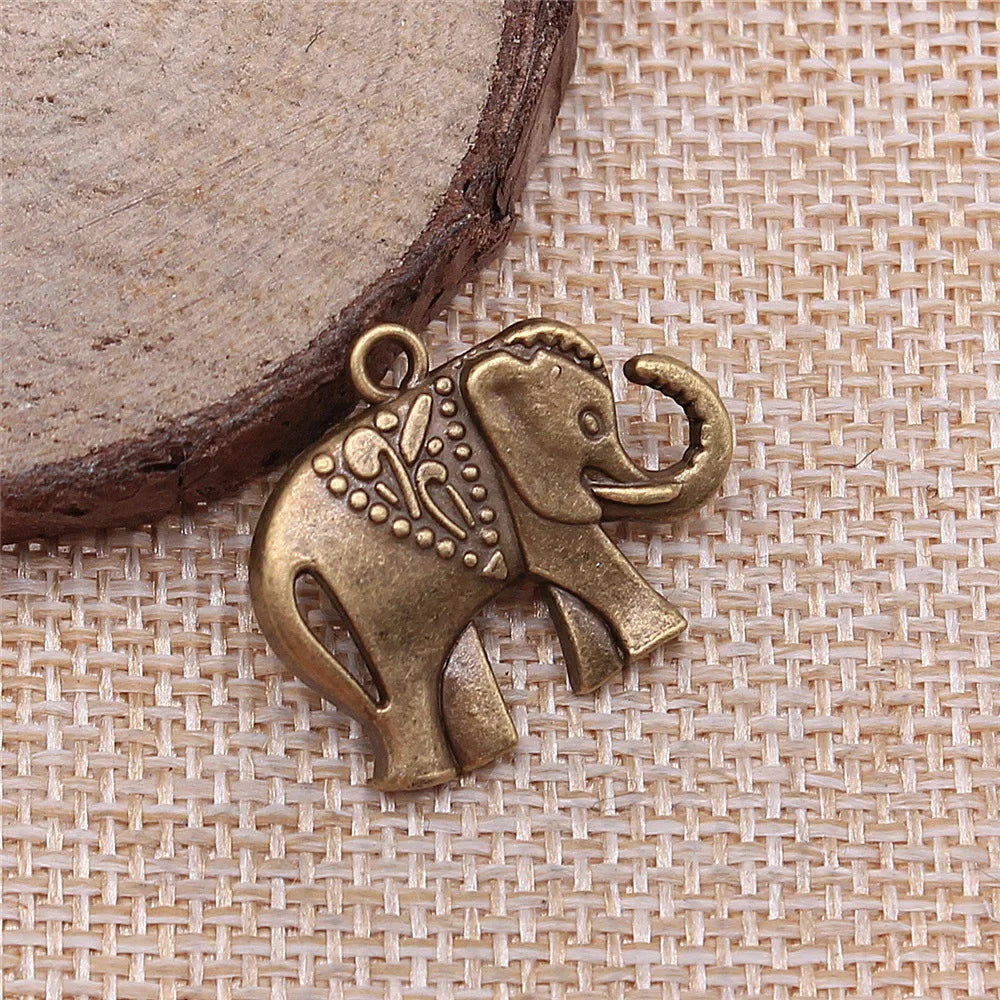 10pcs 25x21mm 2 Colors Antique Silver Color Antique Bronze Color Elephant Charms Handmade Jewelry Making Accessories