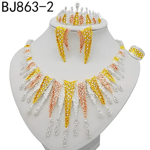 Dubai Gold Color Jewelry Sets African Indian wedding Bridal Wife gifts Necklace Bracelet Earrings ring Jewelery for Women 2022