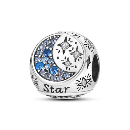 Silver Plated Cat Moon Star Earphone Dangle Charm Bead Pendant Fit Bangle Bracelet for Women Gift DIY Making