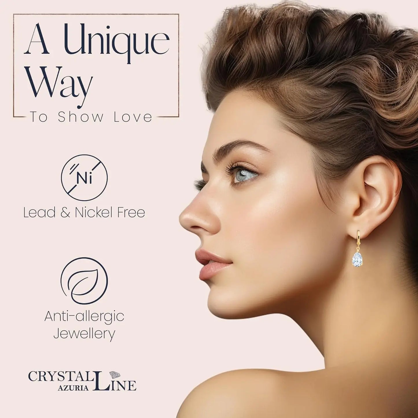 Teardrop Dangle Earrings for Women, 18ct Gold Plated Jewelry for Women and Girls in Jewelry Box